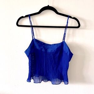 Pins & Needles Blue Flowy Crop Top